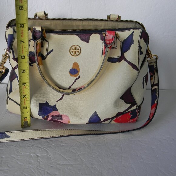 TORY BURCH ROBINSON ALPINE FLORAL SATCHEL CROSSBODY LEATHER BAG - Picture 3 of 9